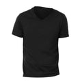 Black - Side - Canvas Mens Jersey Short Sleeve V-Neck T-Shirt