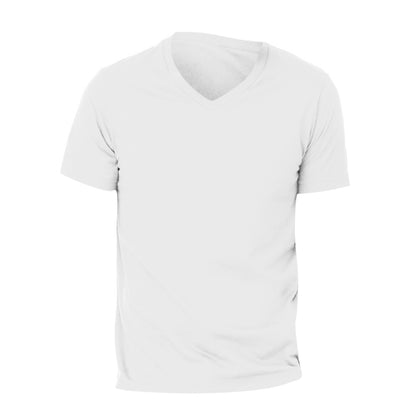 White - Side - Canvas Mens Jersey Short Sleeve V-Neck T-Shirt