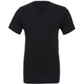 Black - Front - Canvas Mens Jersey Short Sleeve V-Neck T-Shirt