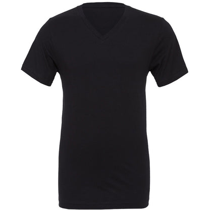 Black - Front - Canvas Mens Jersey Short Sleeve V-Neck T-Shirt