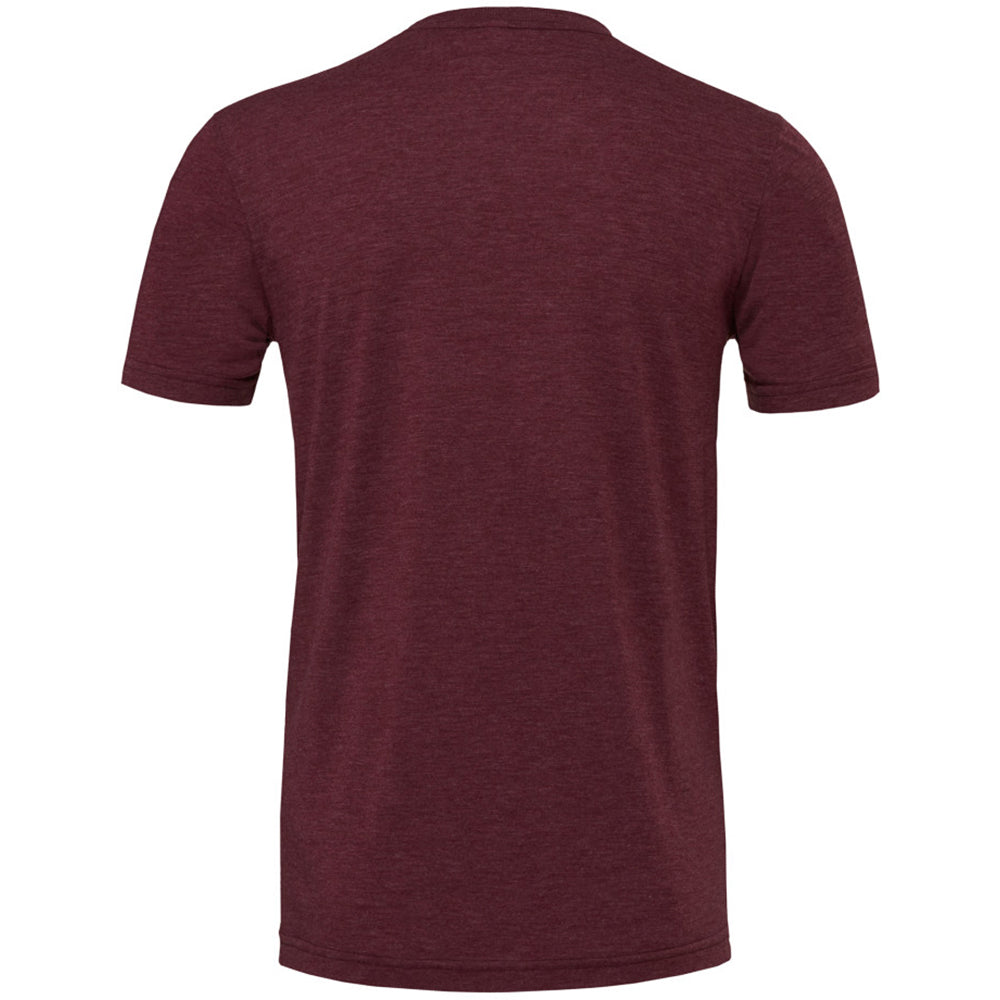 Maroon Triblend - Back - Canvas Mens Triblend Crew Neck Plain Short Sleeve T-Shirt