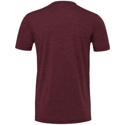 Maroon Triblend - Back - Canvas Mens Triblend Crew Neck Plain Short Sleeve T-Shirt