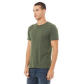 Military Green Triblend - Side - Canvas Mens Triblend Crew Neck Plain Short Sleeve T-Shirt
