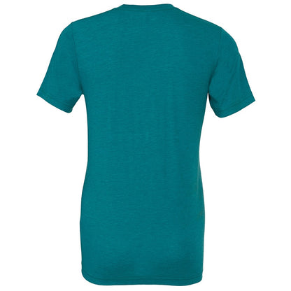 Teal Triblend - Back - Canvas Mens Triblend Crew Neck Plain Short Sleeve T-Shirt