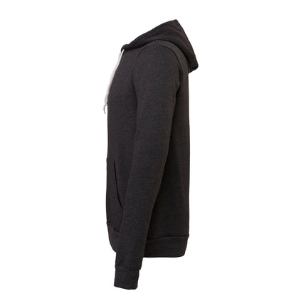 Dark Grey Heather - Side - Canvas Unisex Pullover Hooded Sweatshirt - Hoodie