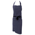 Navy-White - Front - Dennys Unisex Cotton Striped Workwear Butchers Apron