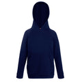 Deep Navy - Back - Fruit Of The Loom Childrens Unisex Lightweight Hooded Sweatshirt - Hoodie