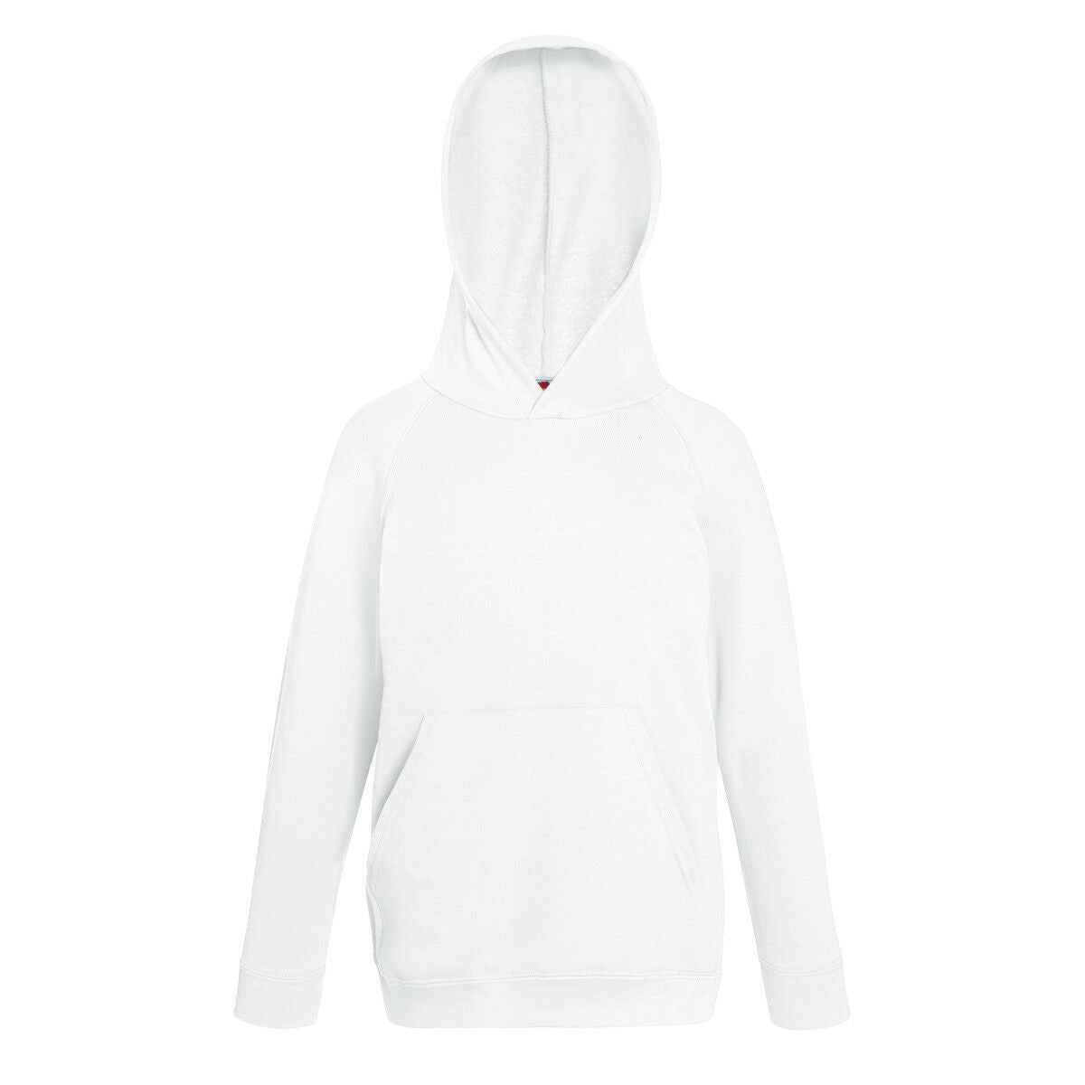White - Back - Fruit Of The Loom Childrens Unisex Lightweight Hooded Sweatshirt - Hoodie
