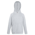 Heather Grey - Side - Fruit Of The Loom Childrens Unisex Lightweight Hooded Sweatshirt - Hoodie