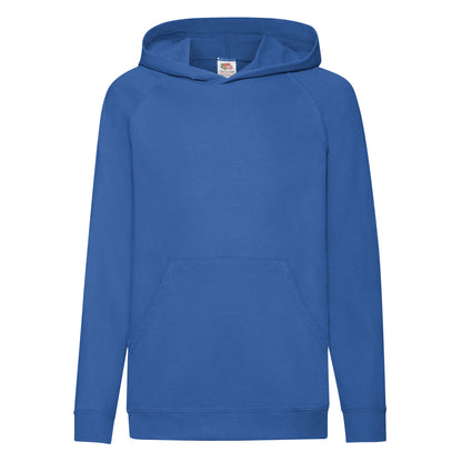 Royal - Front - Fruit Of The Loom Childrens Unisex Lightweight Hooded Sweatshirt - Hoodie