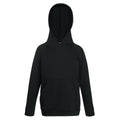 Black - Back - Fruit Of The Loom Childrens Unisex Lightweight Hooded Sweatshirt - Hoodie