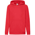 Red - Front - Fruit Of The Loom Childrens Unisex Lightweight Hooded Sweatshirt - Hoodie
