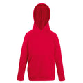 Red - Back - Fruit Of The Loom Childrens Unisex Lightweight Hooded Sweatshirt - Hoodie