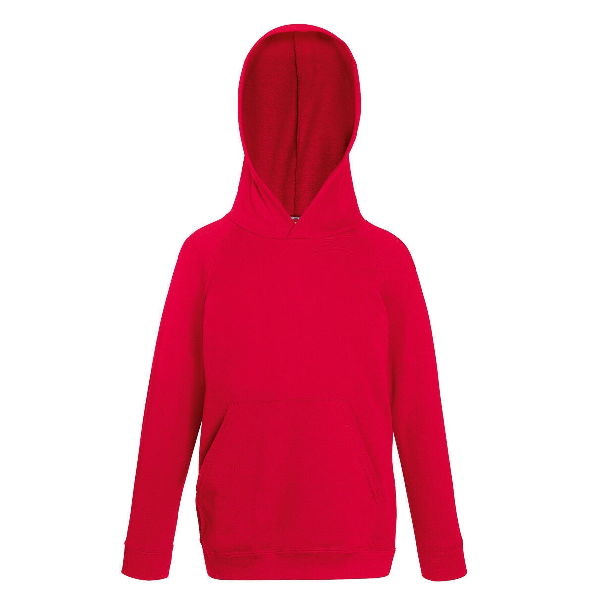 Red - Back - Fruit Of The Loom Childrens Unisex Lightweight Hooded Sweatshirt - Hoodie
