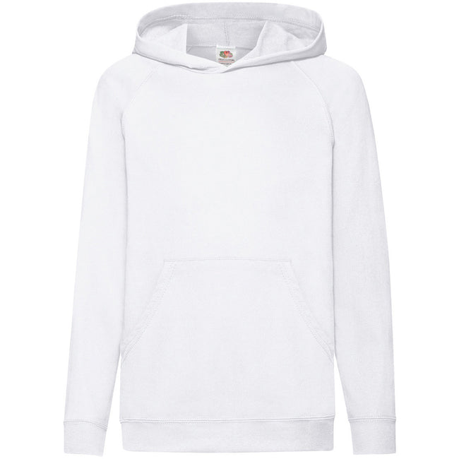 White - Front - Fruit Of The Loom Childrens Unisex Lightweight Hooded Sweatshirt - Hoodie