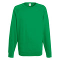 Kelly Green - Front - Fruit Of The Loom Mens Lightweight Raglan Sweatshirt (240 GSM)
