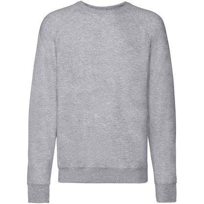 Heather Grey - Back - Fruit Of The Loom Mens Lightweight Raglan Sweatshirt (240 GSM)