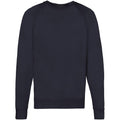 Deep Navy - Back - Fruit Of The Loom Mens Lightweight Raglan Sweatshirt (240 GSM)