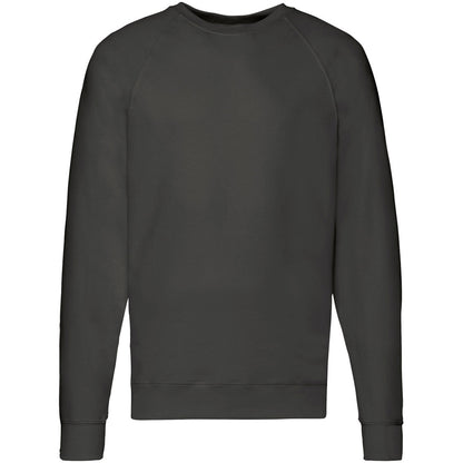 Light Graphite - Back - Fruit Of The Loom Mens Lightweight Raglan Sweatshirt (240 GSM)