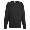 Black - Front - Fruit Of The Loom Mens Lightweight Raglan Sweatshirt (240 GSM)