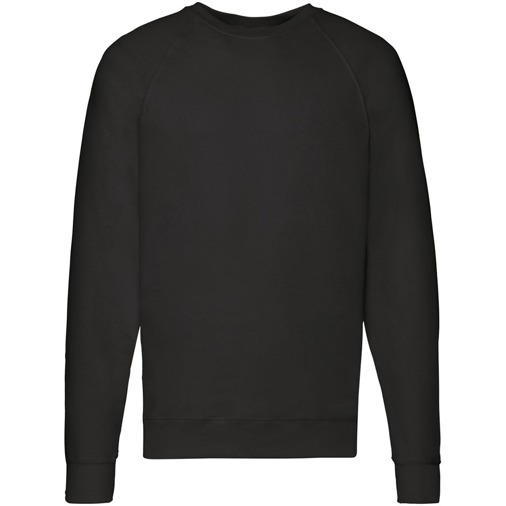 Black - Back - Fruit Of The Loom Mens Lightweight Raglan Sweatshirt (240 GSM)