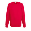 Red - Front - Fruit Of The Loom Mens Lightweight Raglan Sweatshirt (240 GSM)