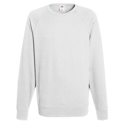 White - Front - Fruit Of The Loom Mens Lightweight Raglan Sweatshirt (240 GSM)