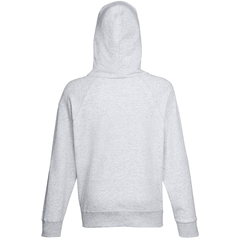 Heather Grey - Back - Fruit Of The Loom Mens Lightweight Hooded Sweatshirt - Hoodie (240 GSM)