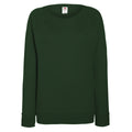 Bottle Green - Front - Fruit OF The Loom Ladies Fitted Lightweight Raglan Sweatshirt (240 GSM)