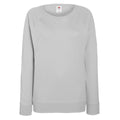 Heather Grey - Front - Fruit OF The Loom Ladies Fitted Lightweight Raglan Sweatshirt (240 GSM)