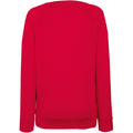 Red - Back - Fruit OF The Loom Ladies Fitted Lightweight Raglan Sweatshirt (240 GSM)
