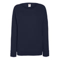 Deep Navy - Front - Fruit OF The Loom Ladies Fitted Lightweight Raglan Sweatshirt (240 GSM)