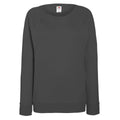 Light Graphite - Front - Fruit OF The Loom Ladies Fitted Lightweight Raglan Sweatshirt (240 GSM)