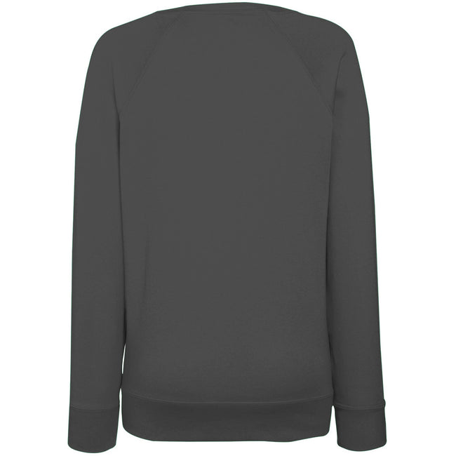 Light Graphite - Back - Fruit OF The Loom Ladies Fitted Lightweight Raglan Sweatshirt (240 GSM)