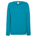 Azure Blue - Front - Fruit OF The Loom Ladies Fitted Lightweight Raglan Sweatshirt (240 GSM)