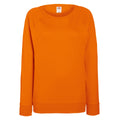 Orange - Front - Fruit OF The Loom Ladies Fitted Lightweight Raglan Sweatshirt (240 GSM)