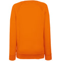 Orange - Back - Fruit OF The Loom Ladies Fitted Lightweight Raglan Sweatshirt (240 GSM)