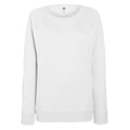 White - Front - Fruit OF The Loom Ladies Fitted Lightweight Raglan Sweatshirt (240 GSM)