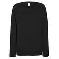 Black - Front - Fruit OF The Loom Ladies Fitted Lightweight Raglan Sweatshirt (240 GSM)