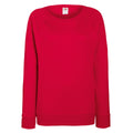Red - Front - Fruit OF The Loom Ladies Fitted Lightweight Raglan Sweatshirt (240 GSM)