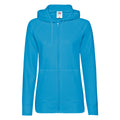 Light Graphite - Side - Fruit Of The Loom Ladies Fitted Lightweight Hooded Sweatshirts Jacket - Zoodie (240 GSM)