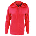 Red - Back - Fruit Of The Loom Ladies Fitted Lightweight Hooded Sweatshirts Jacket - Zoodie (240 GSM)