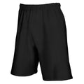 Black - Side - Fruit Of The Loom Mens Lightweight Casual Fleece Shorts (240 GSM)