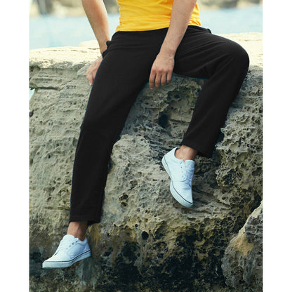 Black - Back - Fruit Of The Loom Mens Lightweight Jog Pant - Jogging Bottoms