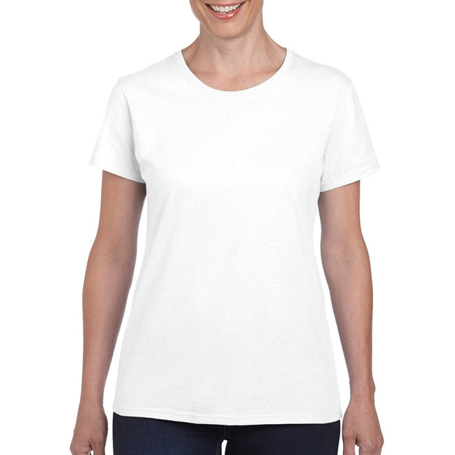 White - Back - Gildan Ladies-Womens Heavy Cotton Missy Fit Short Sleeve T-Shirt