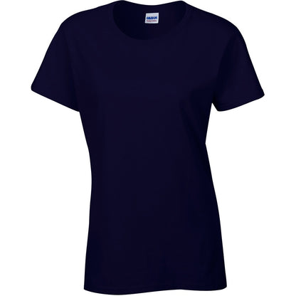 Navy - Side - Gildan Ladies-Womens Heavy Cotton Missy Fit Short Sleeve T-Shirt