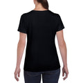 Black - Close up - Gildan Ladies-Womens Heavy Cotton Missy Fit Short Sleeve T-Shirt