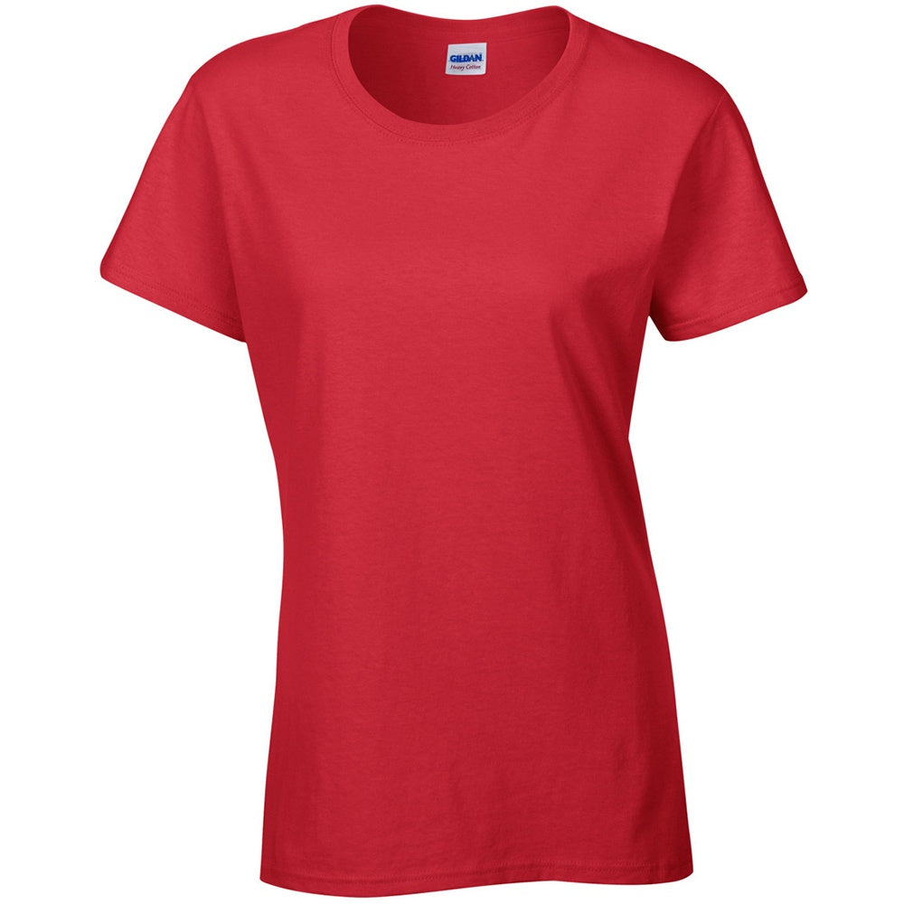 Red - Front - Gildan Ladies-Womens Heavy Cotton Missy Fit Short Sleeve T-Shirt