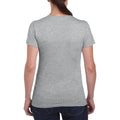 Sport Grey - Close up - Gildan Ladies-Womens Heavy Cotton Missy Fit Short Sleeve T-Shirt