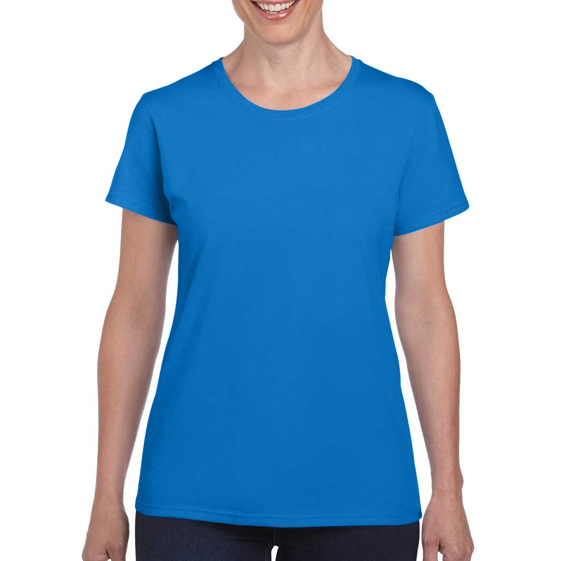 Royal Blue - Side - Gildan Ladies-Womens Heavy Cotton Missy Fit Short Sleeve T-Shirt